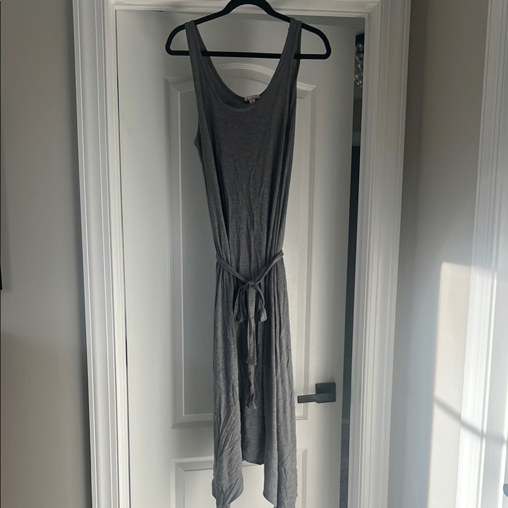 GAP Gray Sleeveless Sheath Dress Asymmetrical Scoop Neck